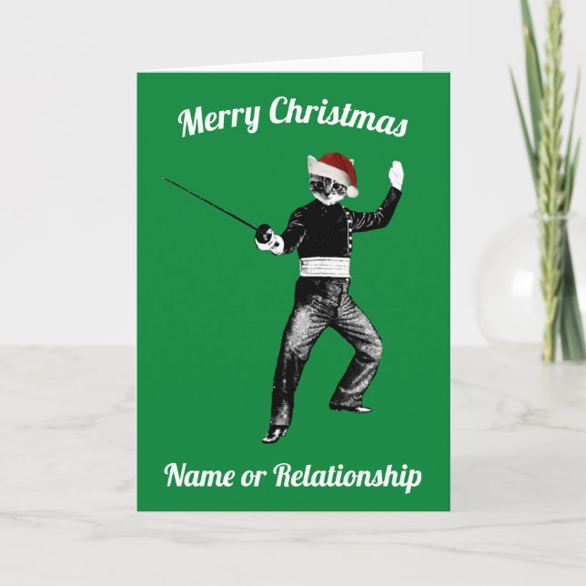 Personalised custom Fencing Christmas Card (Front)