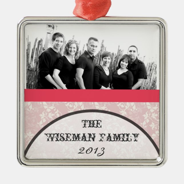 Personalised Custom Floral Flower PHOTO Ornament (Front)