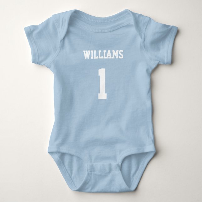 Personalised Custom Football Jersey Baby Bodysuit (Front)