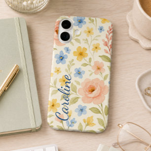 Personalised Custom Fun Classy Floral Art Pattern iPhone 16 Plus Case