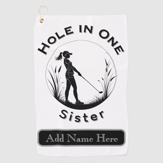 Personalised Custom Golf Hole in 1 Towel (Front)