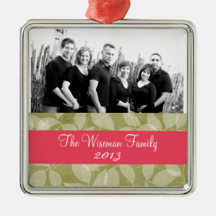 Personalised Custom Green Leaves PHOTO Ornament