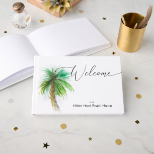 Personalised Custom Guest Book Tropical Palm Tree