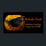 Personalised Custom Halloween Crow with Moon<br><div class="desc">These is spooky, creepy Halloween address label. This label background is black crow or raven silhouette, perched in a dark, front of the full moon in the fog. The orange text is customisable in this easy template. This is the unique address labels to use on your invitations, greeting cards, etc....</div>