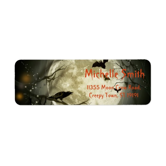 Personalised Custom Halloween Crow with Moon (Front)