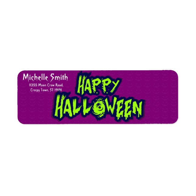 Personalised Custom Halloween Crow with Moon Label (Front)