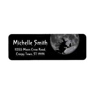 Personalised Custom Halloween Crow with Moon Label