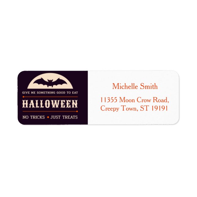 Personalised Custom Halloween Label (Front)