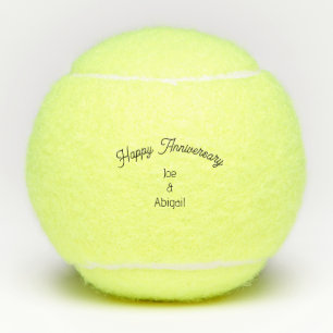 Personalised Custom Happy Anniversary Script Tenni Tennis Balls