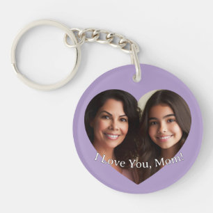 Personalised Custom Heart Photo Add Name for Mum Key Ring