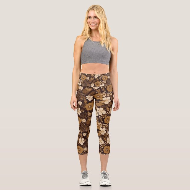 Personalised Custom High Waisted Yoga Capris (Front)