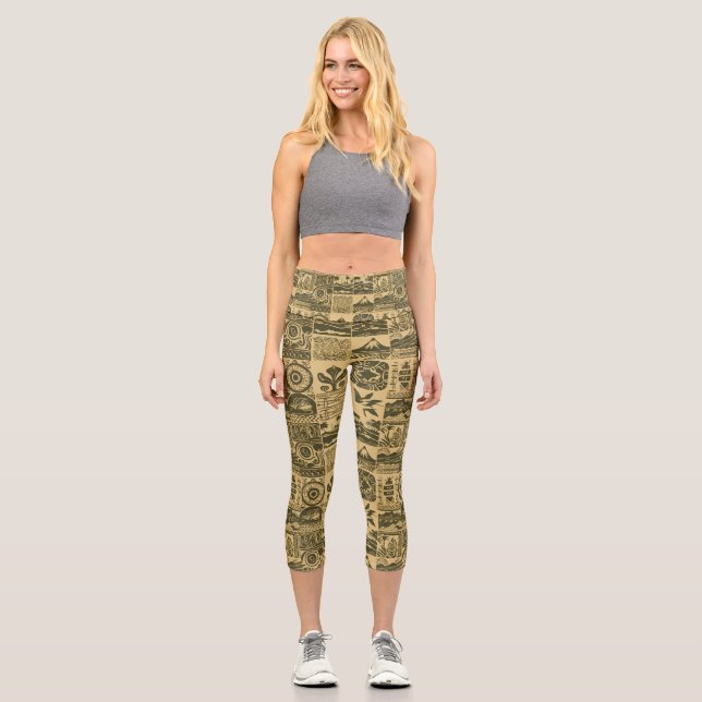 Personalised Custom High Waisted Yoga Capris (Front)