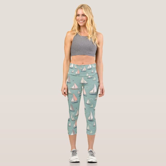 Personalised Custom High Waisted Yoga Capris (Front)