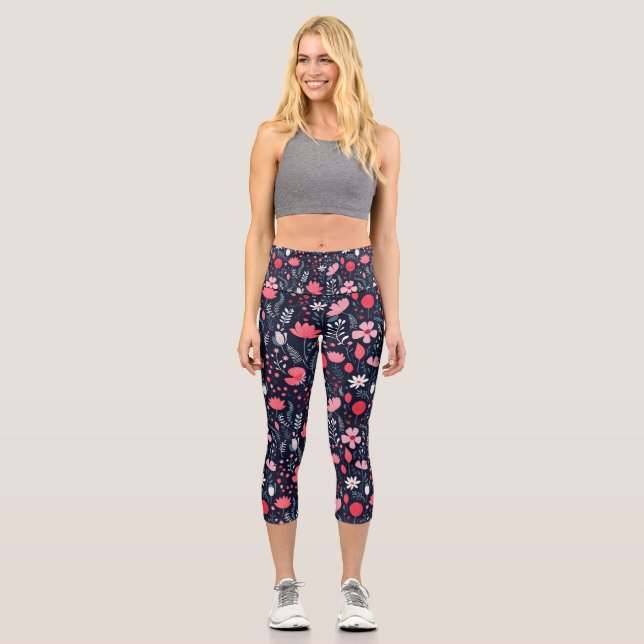 Personalised Custom High Waisted Yoga Capris (Front)
