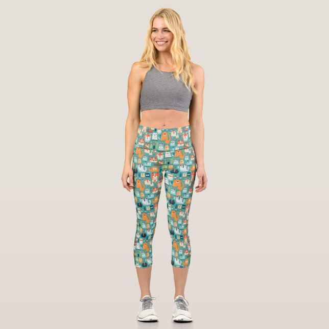 Personalised Custom High Waisted Yoga Capris (Front)