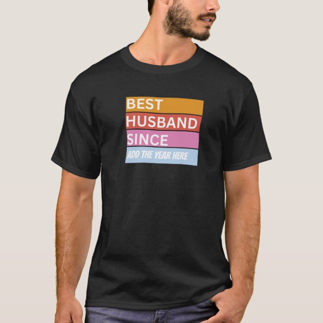 Personalised Custom Husband Wedding anniversary T-Shirt (Front)