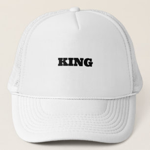 Personalised Custom King Text name White Colour Trucker Hat