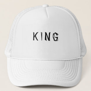 Personalised Custom King Text name White Colour Trucker Hat
