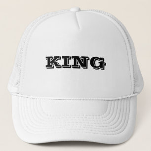 Personalised Custom King Text name White Colour Trucker Hat