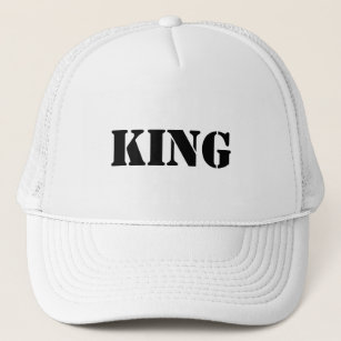 Personalised Custom King Text White Trucker Hats