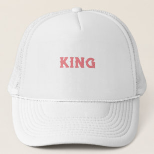 Personalised Custom King Text White Trucker Hats