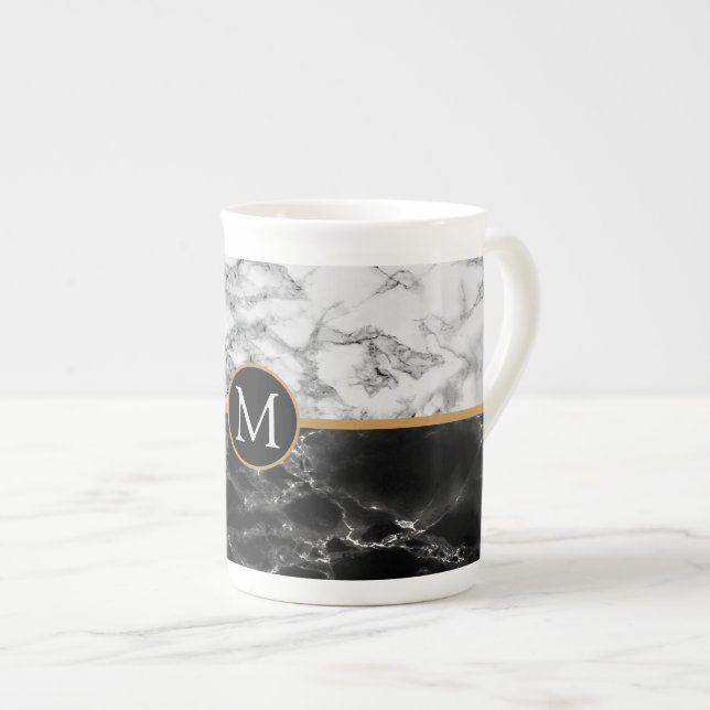 Personalised Custom Letter Bone China Mug (Front Right)