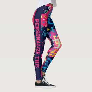 Personalised Custom Made Abstract Graffiti Art Leggings
