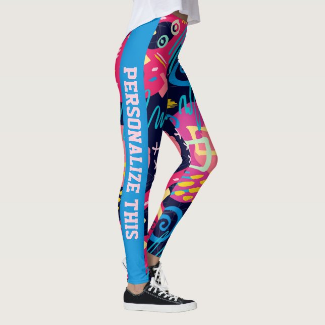 Personalised Custom Made Abstract Graffiti Art Leggings (Right)