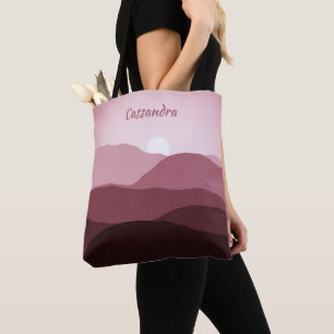 Personalised Custom Mauve Light Pink Abstract Art Tote Bag
