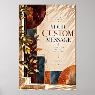 Personalised Custom Message Modern Botanical Typog Poster