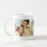 Personalised Custom Message Wedding Photo Collage Coffee Mug<br><div class="desc">Create a perfect keepsake gift for the wedding party members,  family or friends. This coffee mug is ready to be personalised with three of your favourite square shaped photos and features a white tag that's ready to be personalised with your own message or a name in black script lettering.</div>