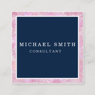Personalised Custom Minimalist Modern QR Code Log Square Business Card