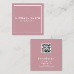 Personalised Custom Minimalist Modern QR Code Logo Square Business Card