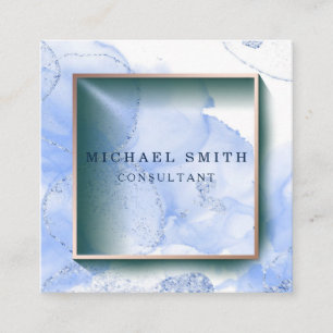 Personalised Custom Minimalist Modern QR Code Logo Square Business Card