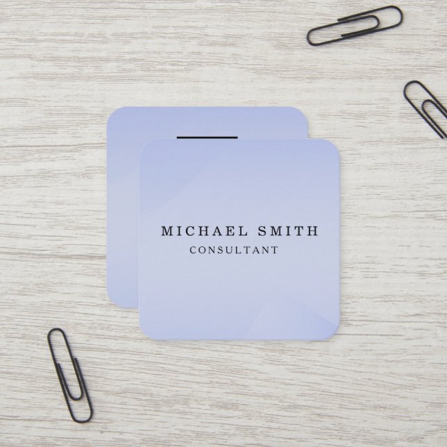 Personalised Custom Minimalist Modern QR Code Logo Square Business Card (Front/Back In Situ)
