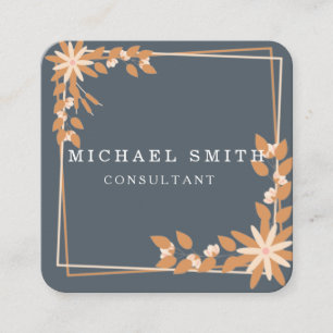 Personalised Custom Minimalist Modern QR Code Logo Square Business Card