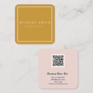 Personalised Custom Minimalist Modern QR Code Logo Square Business Card