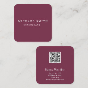 Personalised Custom Minimalist Modern QR Code Logo Square Business Card