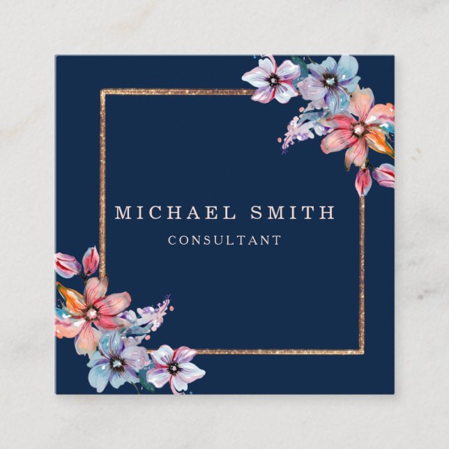 Personalised Custom Minimalist Modern QR Code Logo Square Business Card (Front)