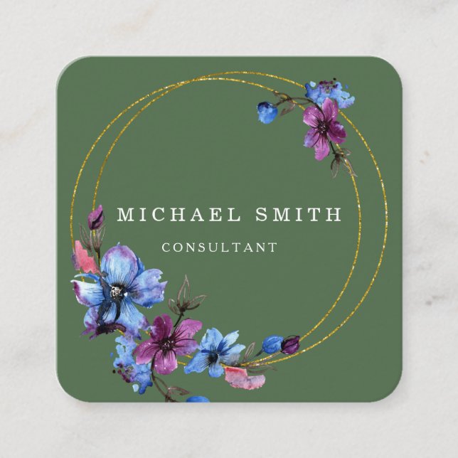 Personalised Custom Minimalist Modern QR Code Logo Square Business Card (Front)