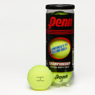 Personalised Custom Modern Font Couple Names Tennis Balls