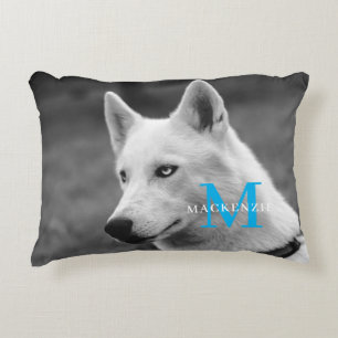 Personalised Custom Monogram Elegant Dog Pet Photo Decorative Cushion