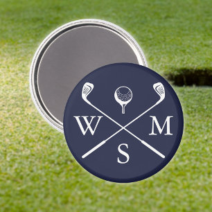 Personalised Custom Monogram Navy Blue Magnet