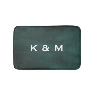 Personalised Custom Monogrammed Dark Slate Grey Ba Bath Mat