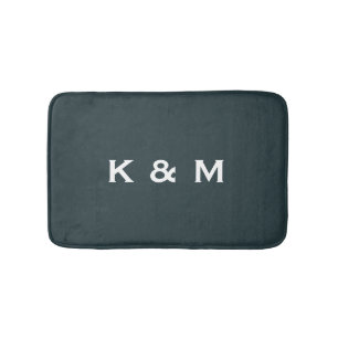 Personalised Custom Monogrammed Dark Slate Grey Bath Mat