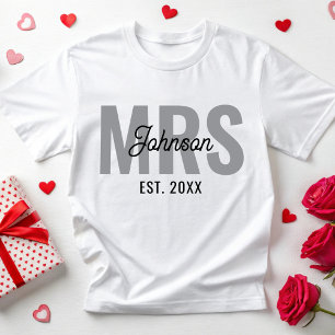 Personalised Custom Mr & Mrs Matching Couples T-Shirt