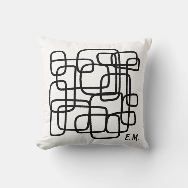 Personalised Custom Name Abstract Line Art Cushion (Front)