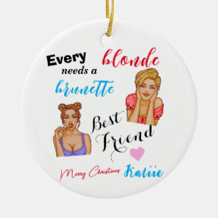Personalised custom name Best Friend Ceramic Tree Decoration
