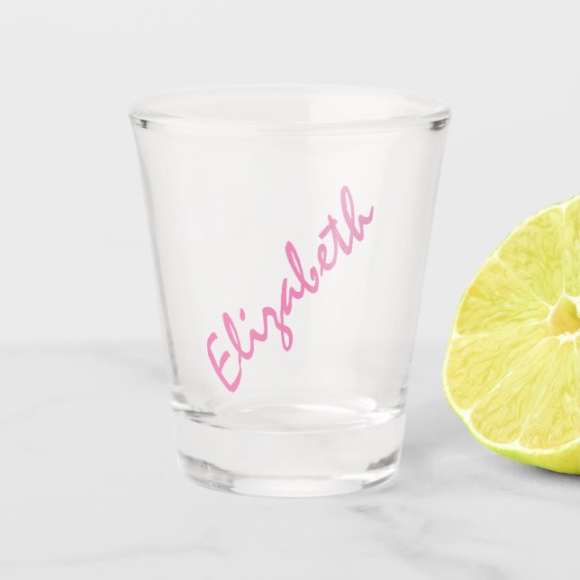 Personalised Custom Name Bride bachelor Party. Shot Glass (Front)