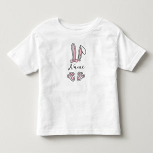 Personalised Custom Name Bunny Monogram Girl Toddler T-Shirt